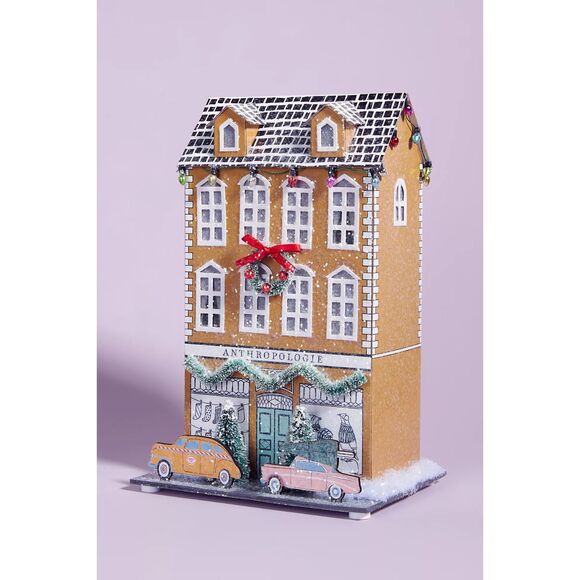 Anthropologie George & Viv Light-Up Holiday Village FULL SET OF 5 NEW - Picture 3 of 7